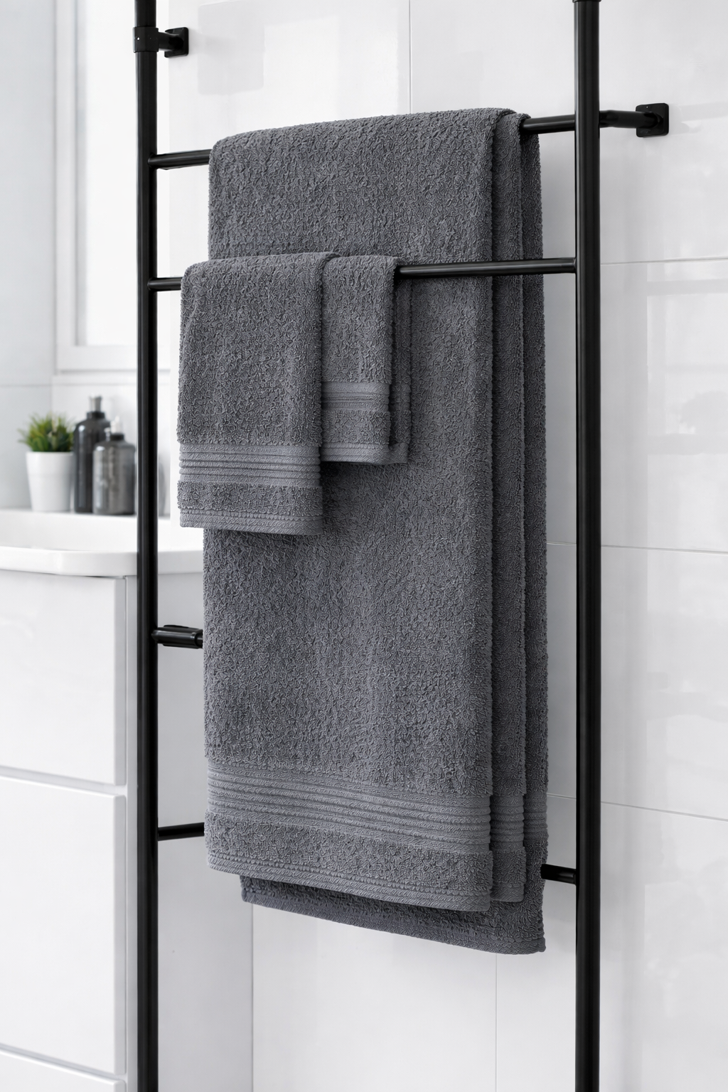 Luxe Handdoekset – Badlaken, Handdoek & Face Towel - Grijs