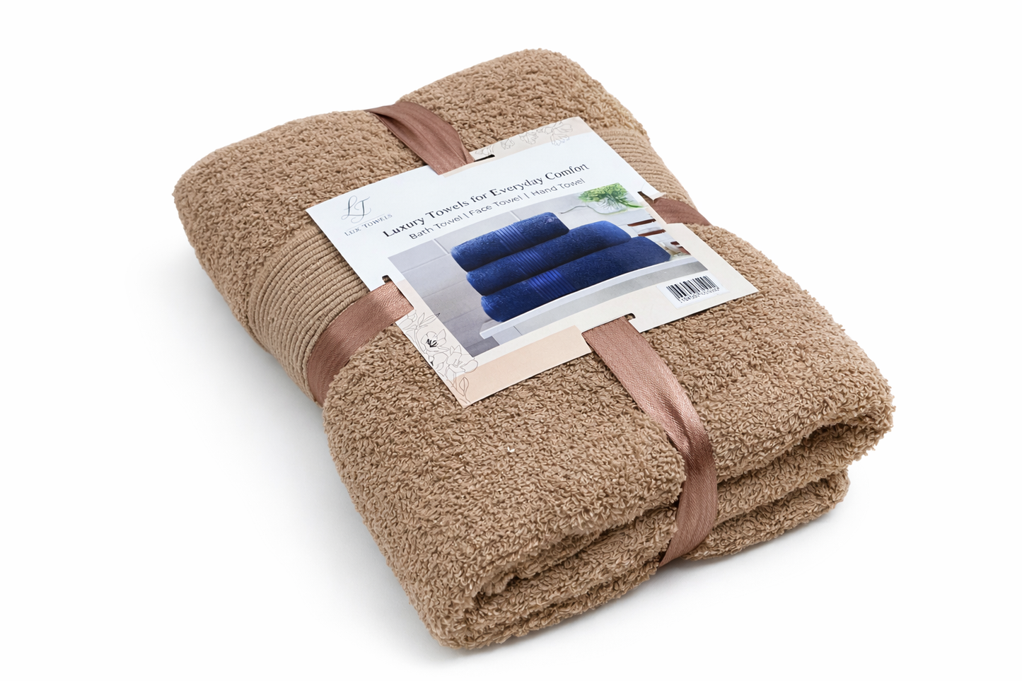 Luxe Handdoekset – Badlaken, Handdoek & Face Towel - Bruin