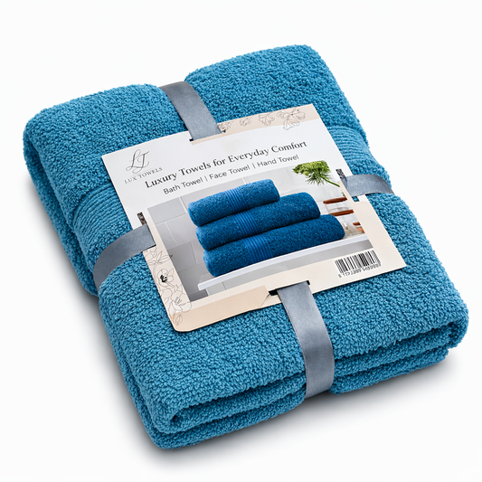 Luxe Handdoekset – Badlaken, Handdoek & Face Towel - Turquoise