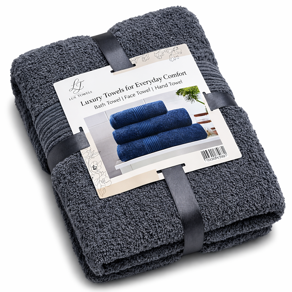 Luxe Handdoekset – Badlaken, Handdoek & Face Towel - Donker grijs