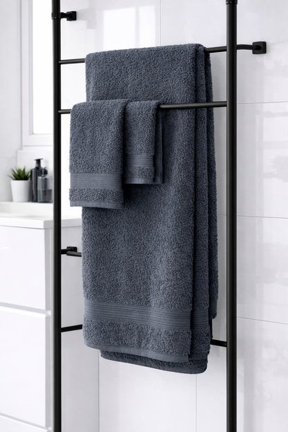 Luxe Handdoekset – Badlaken, Handdoek & Face Towel - Donker grijs