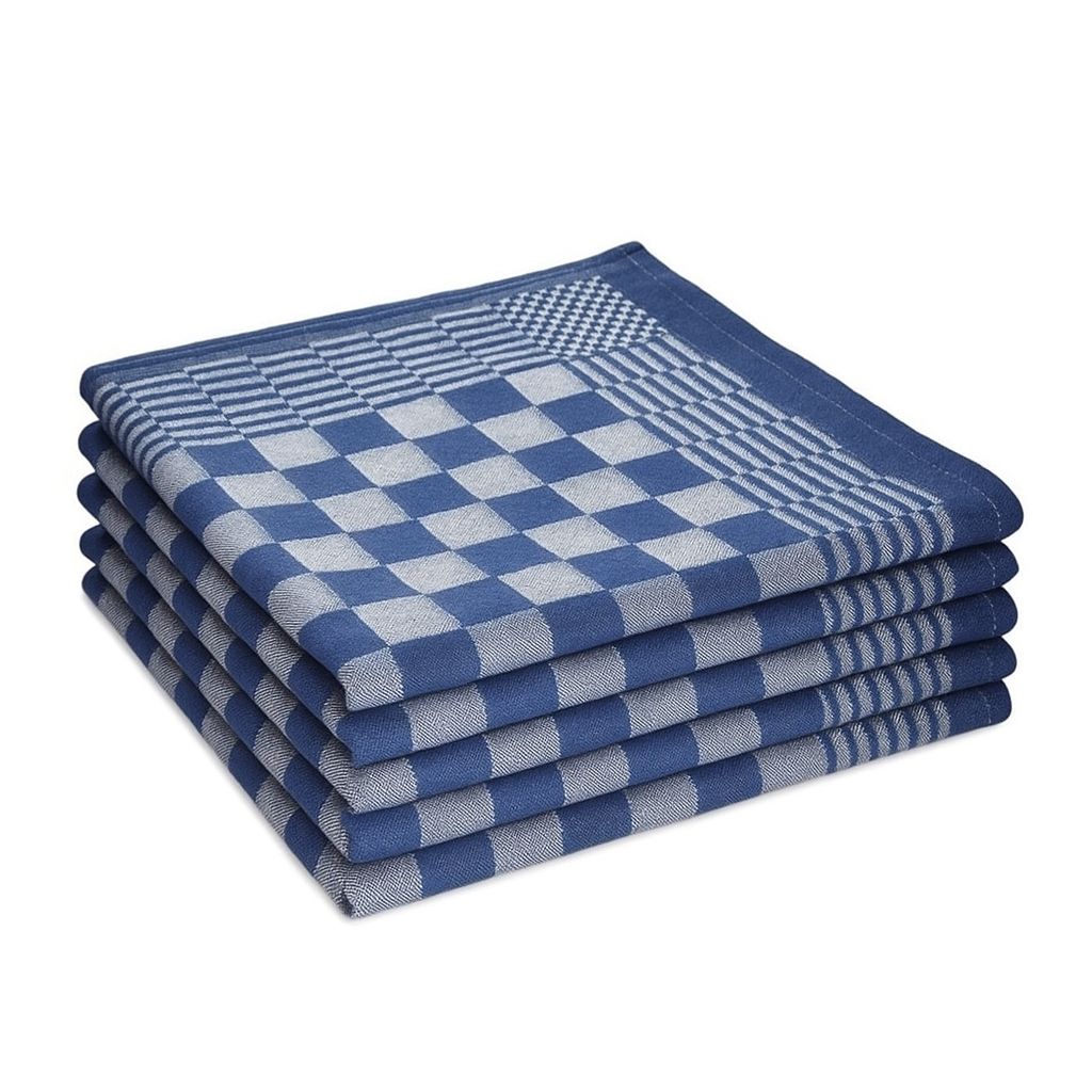 100% katoenen horeca theedoeken blauw 6 stuks