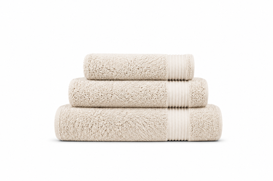 Luxe Handdoekset – Badlaken, Handdoek & Face Towel - Beige